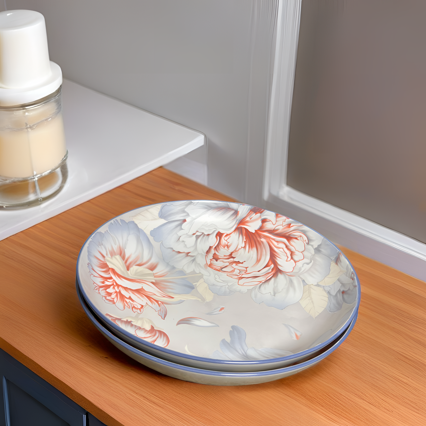 Charming Peony Print Serveware - S Platter (Medium) | Set of 2