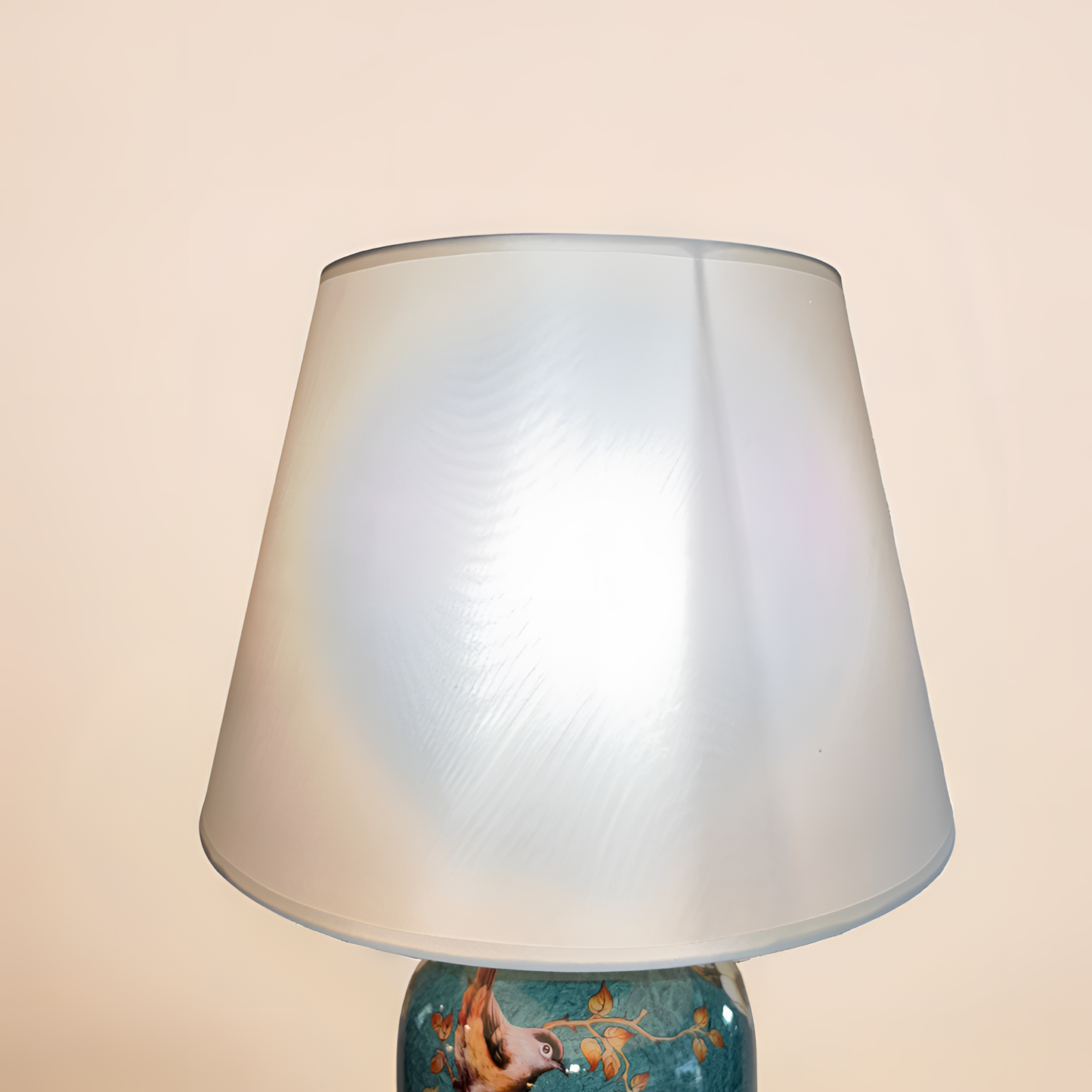 Elegant Blue Floral Table Lamp – Vintage Porcelain Lamp with Golden Base