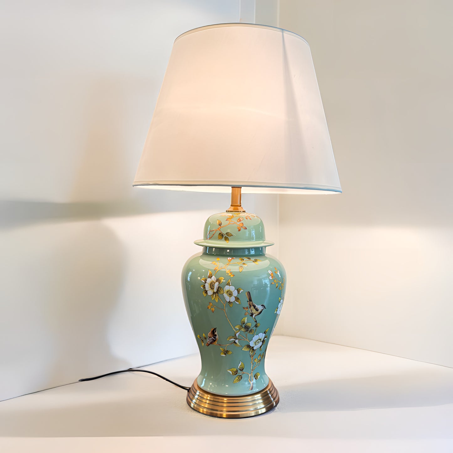 Soft Green Decorative Table Lamp – Perfect for Living & Bedroom