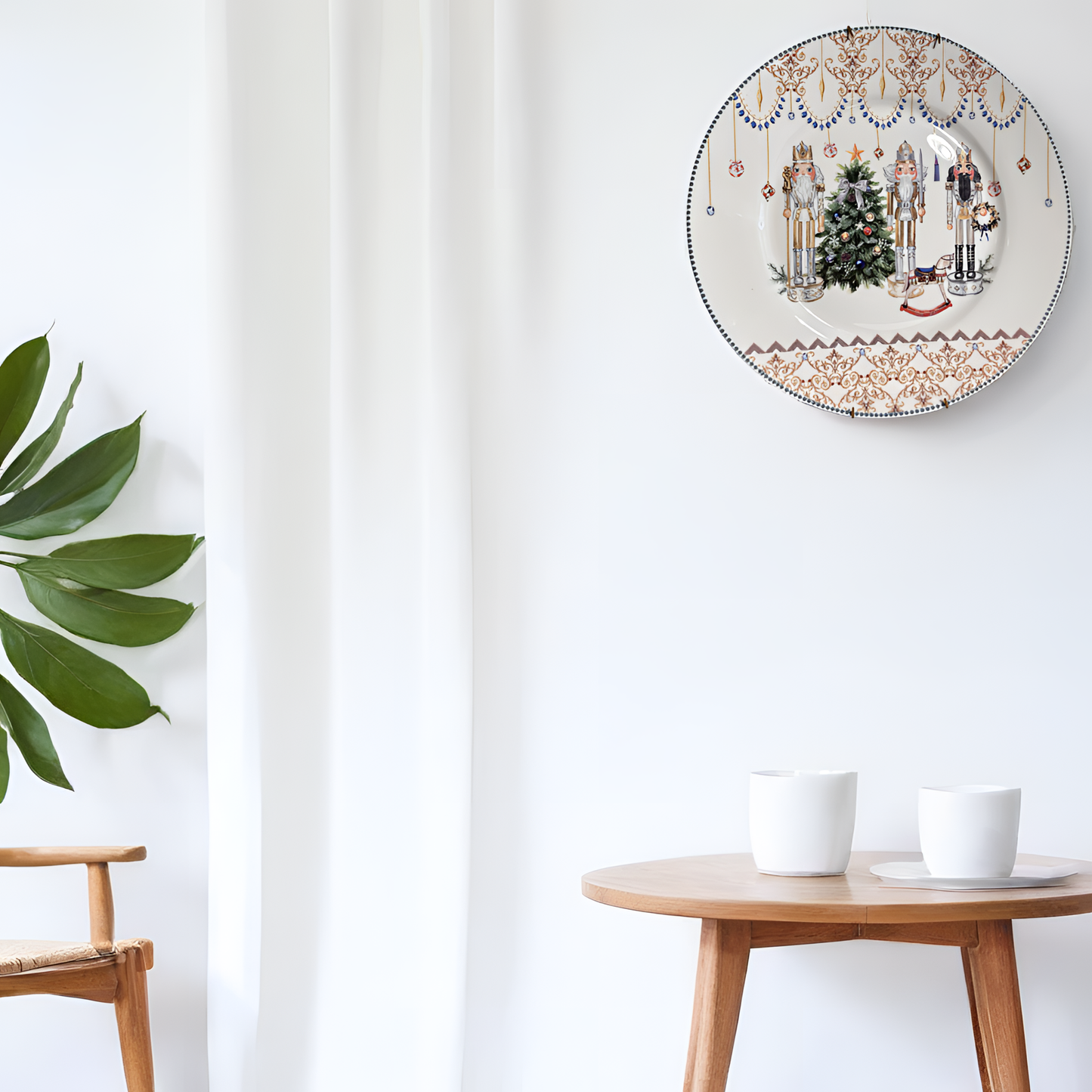 Festive Themed Decorative Plate – Nutcracker & Holiday Ornaments Design