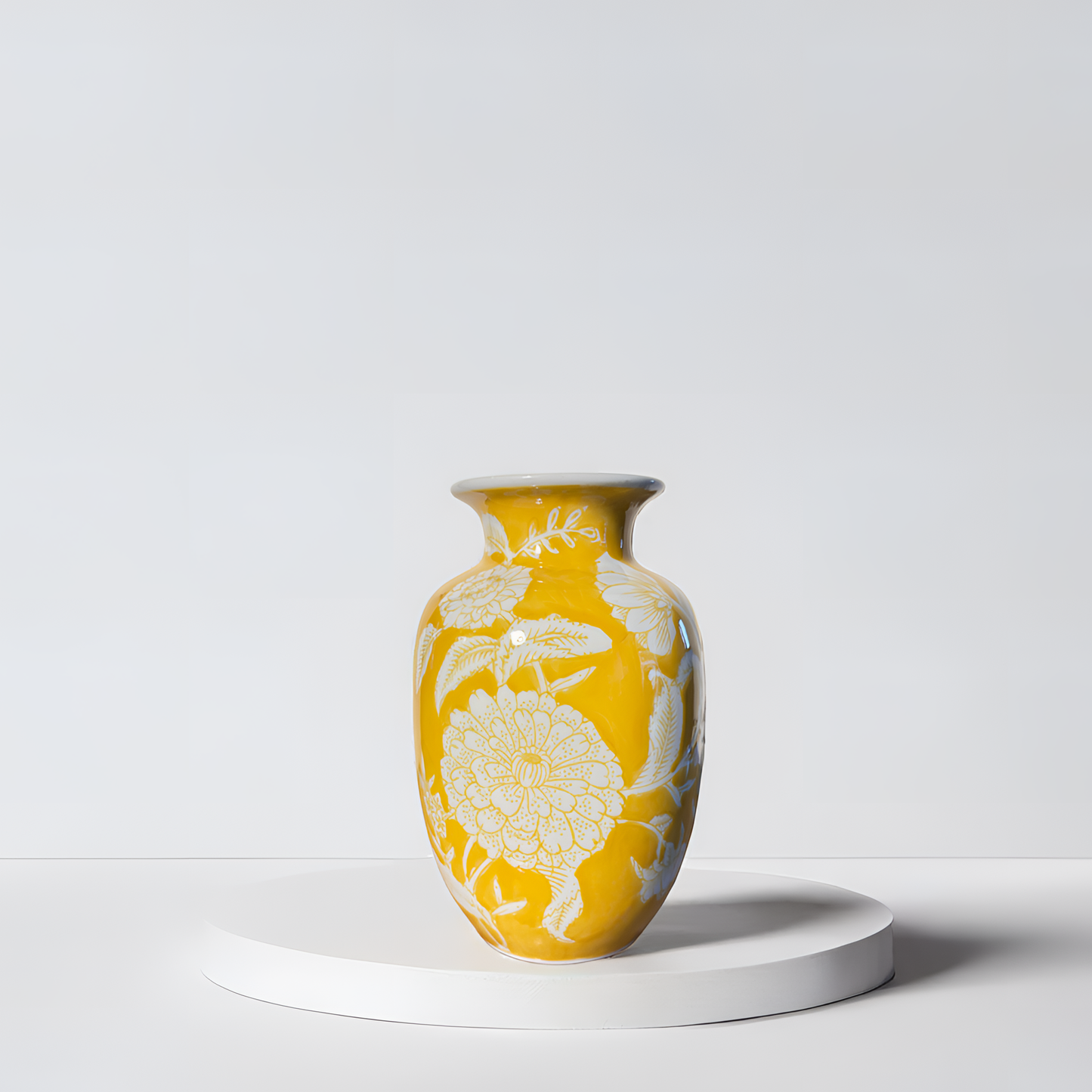 Sunshine Bloom: Handcrafted Yellow Vase (Small)