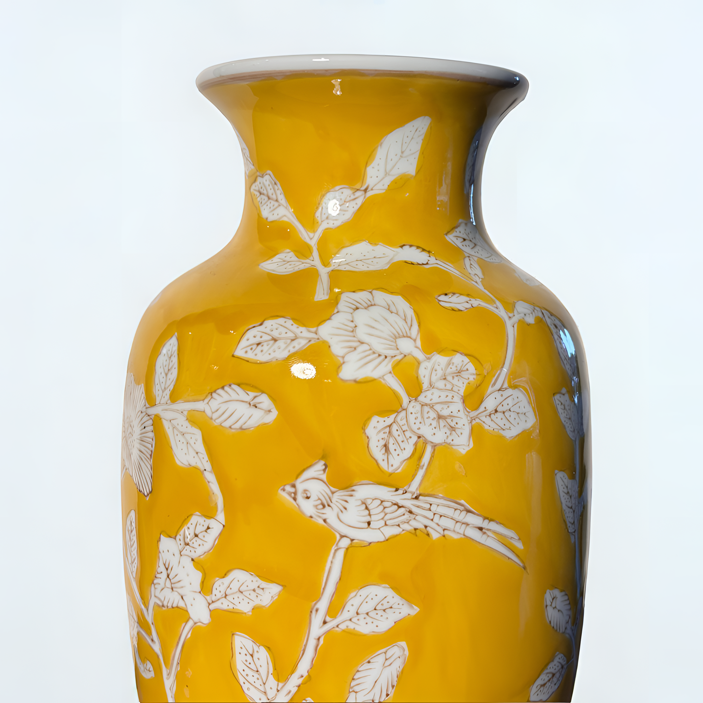 Sunshine Bloom: Handcrafted Yellow Vase(Large)