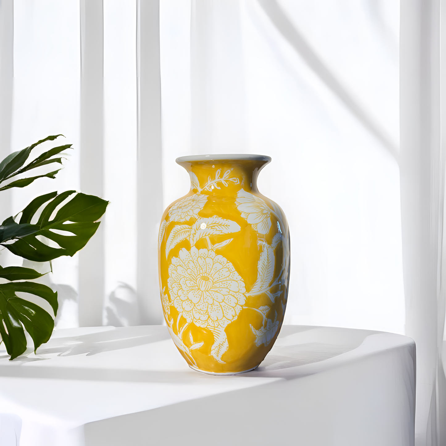 Sunshine Bloom: Handcrafted Yellow Vase (Small)