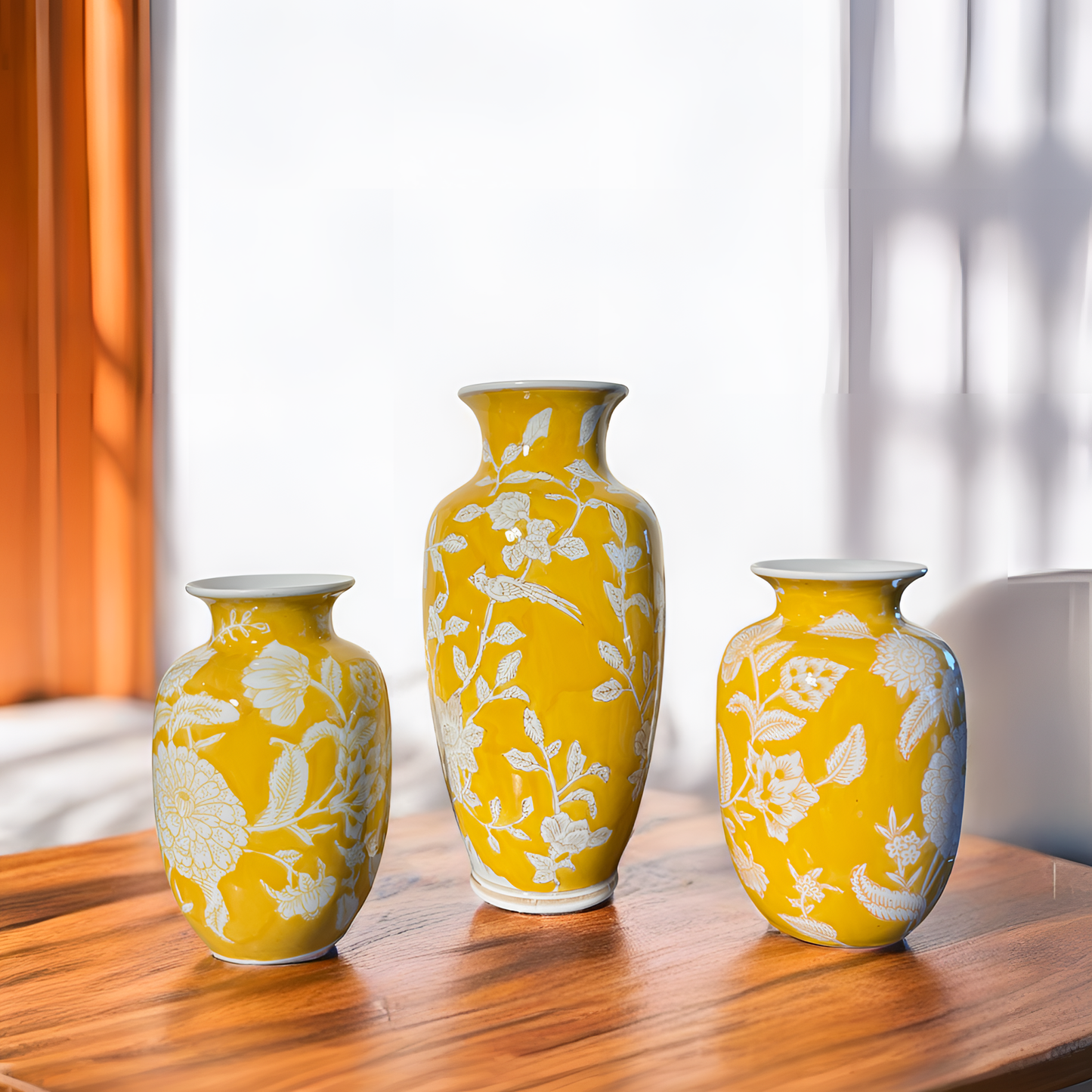 Sunshine Bloom: Handcrafted Yellow Vase (Small)