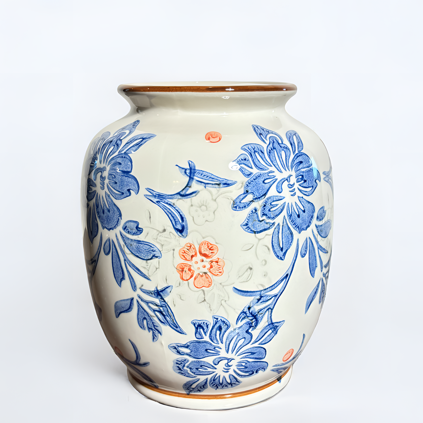 Grace in Bloom: Exquisite Floral Ceramic Vintage Vase (Small)