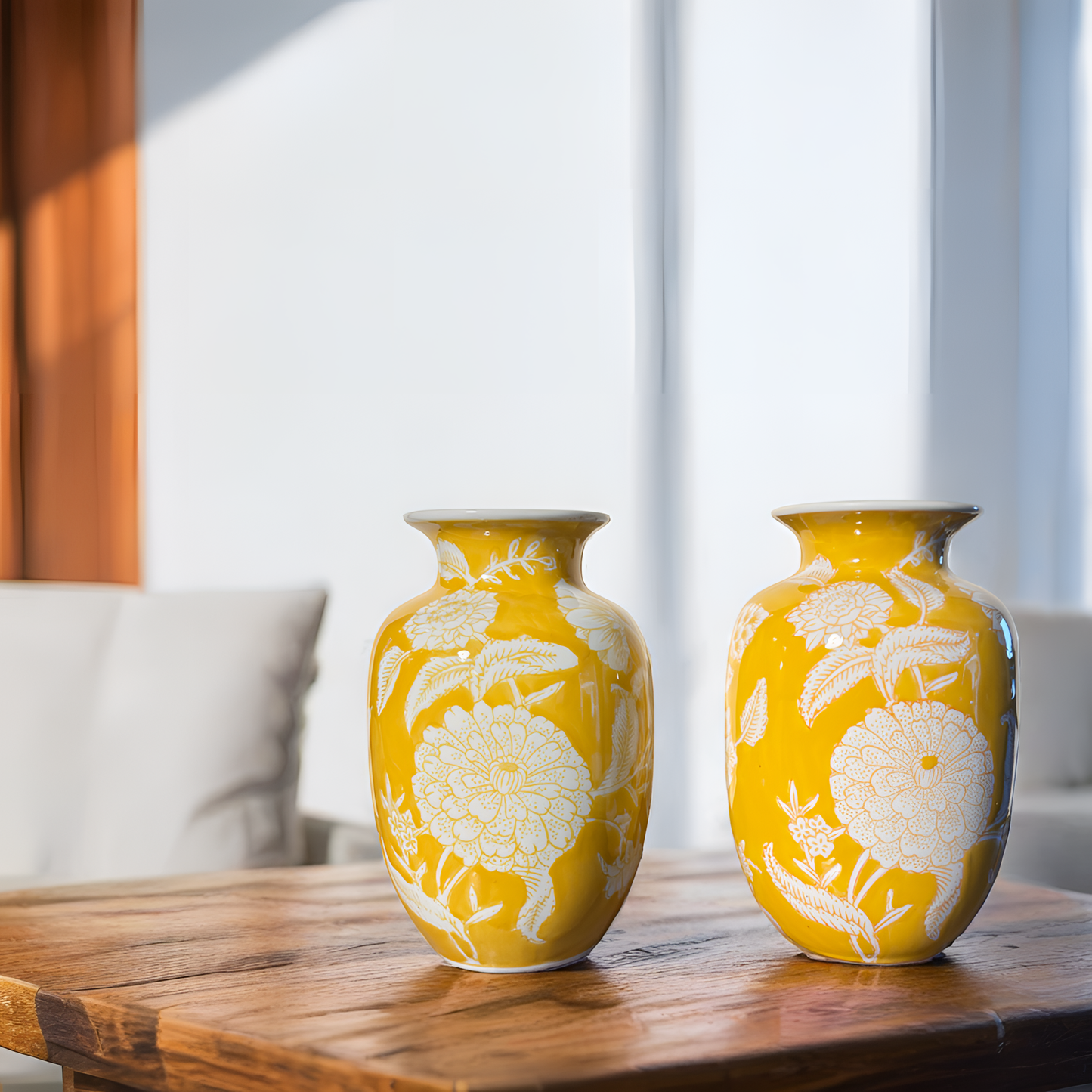 Sunshine Bloom: Handcrafted Yellow Vase (Small)