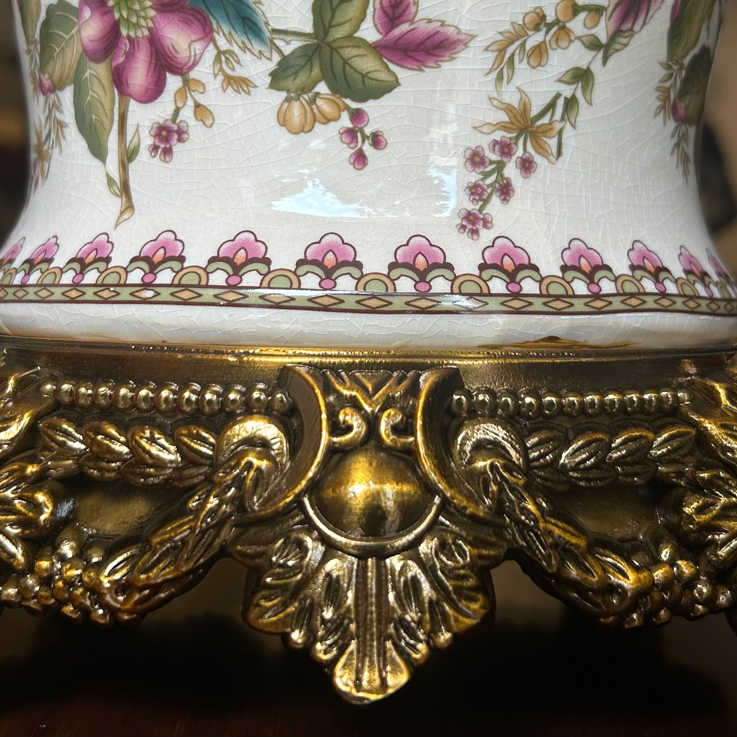 Handcrafted Ceramic Ginger Jar with Birds & Floral Design