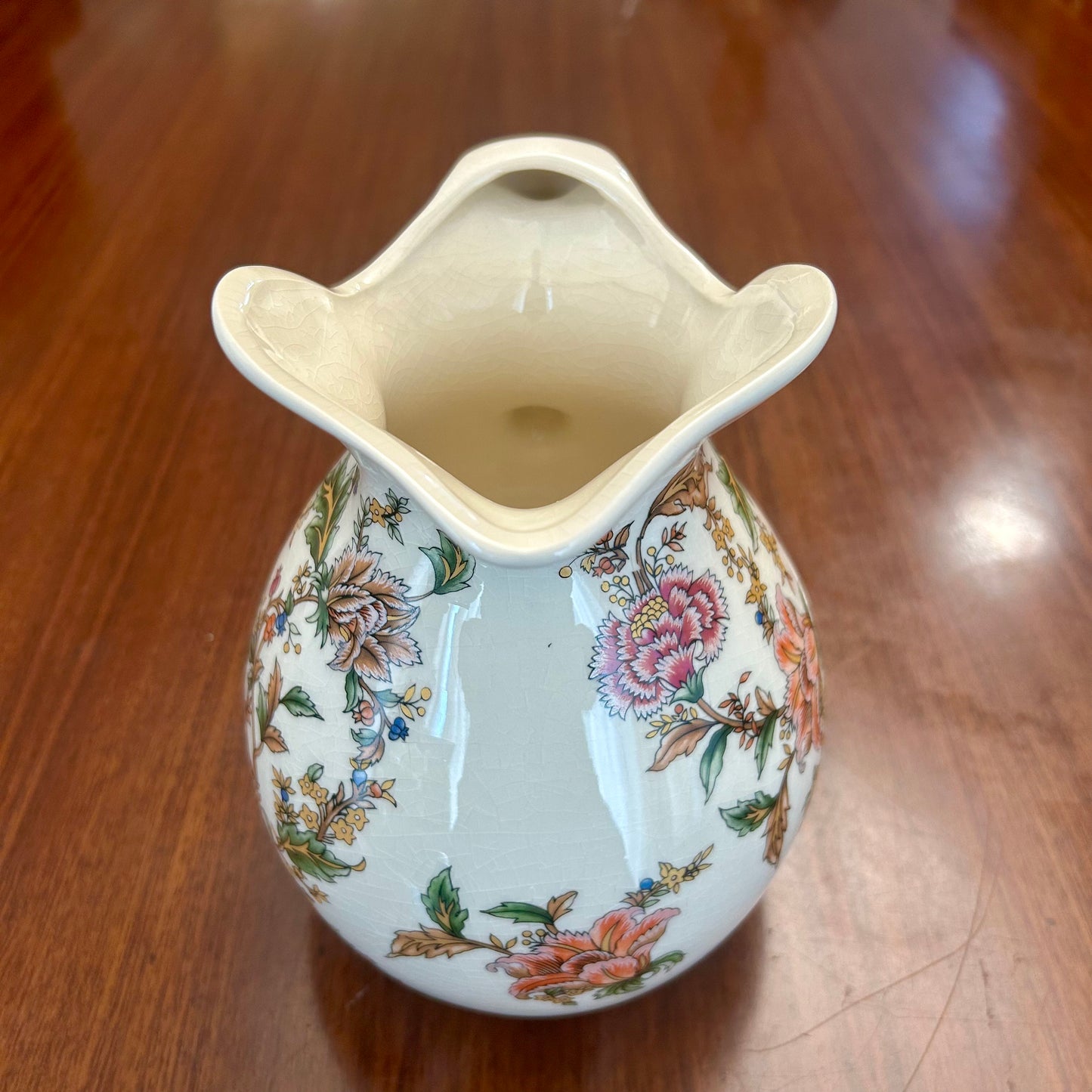 Premium Decorative Floral Ceramic Jug with Curved Handle