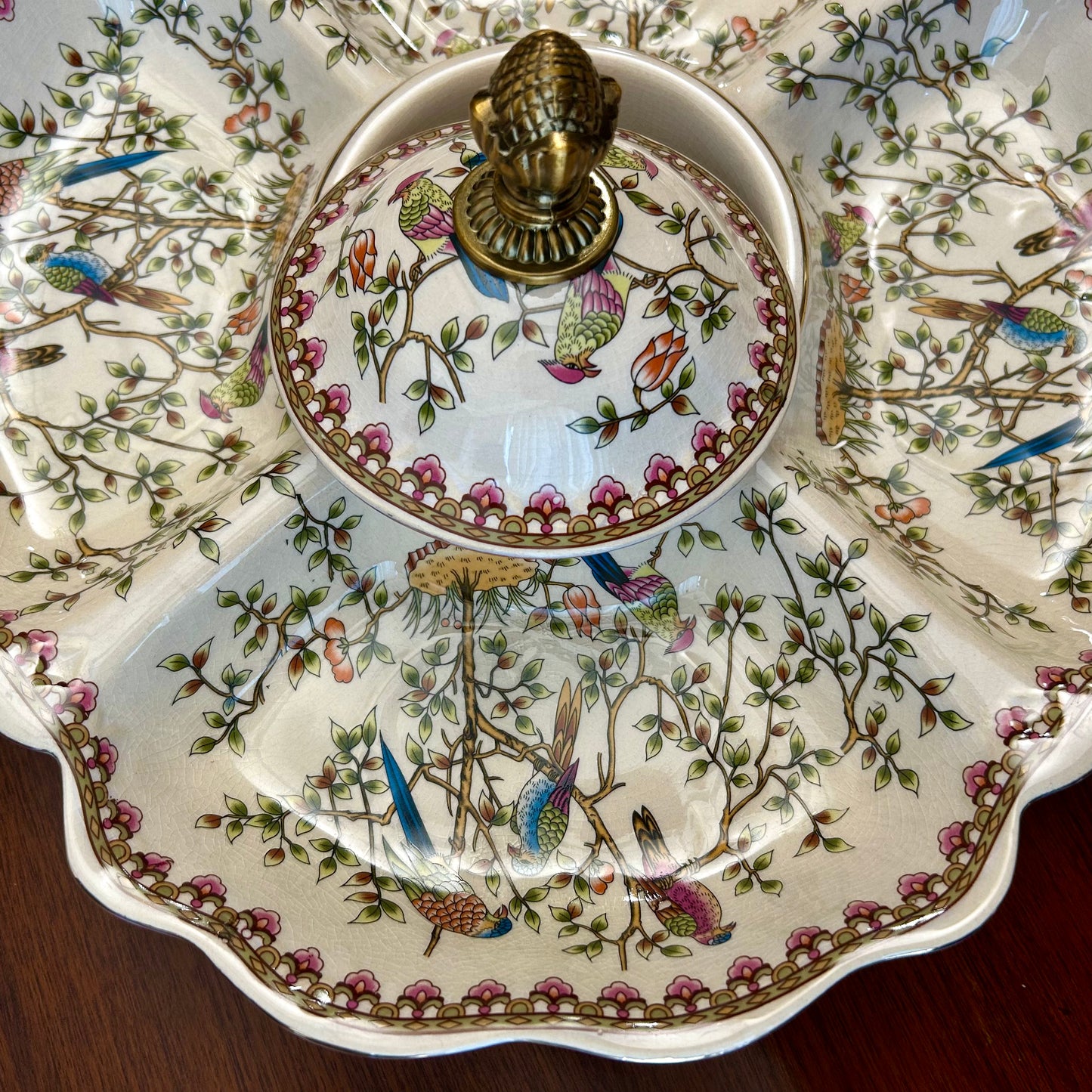 Elegant Floral Ceramic Serving Dish with Lid | For Dry Fruits & Snacks