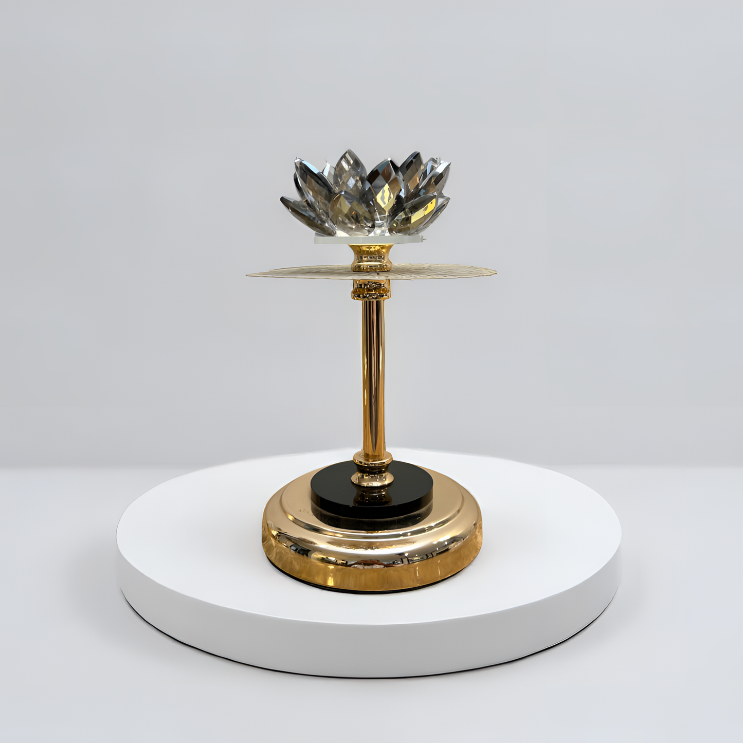 Luxurious Golden Crystal Lotus Decorative Article - Medium