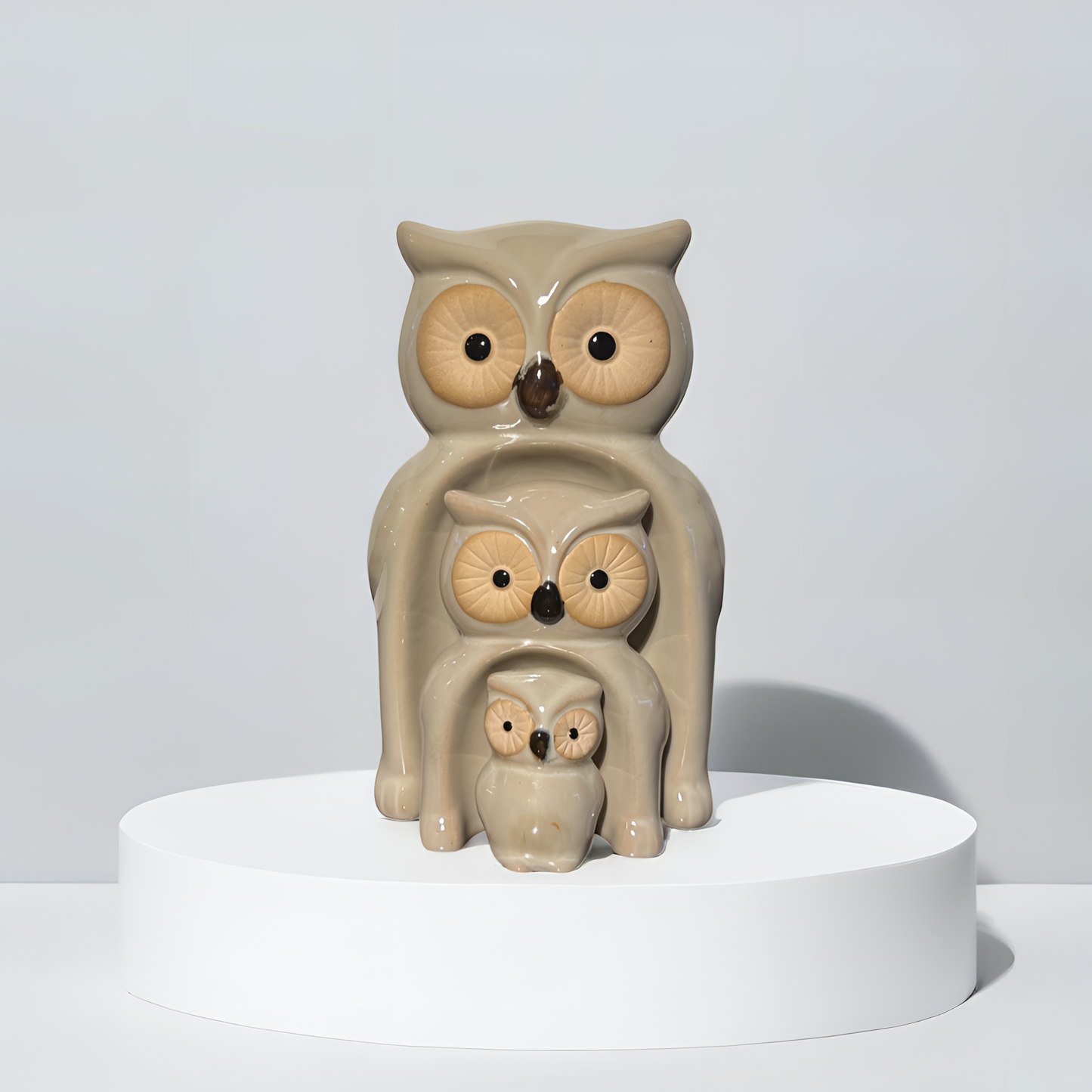 Ceramic Owl Family Set of 3