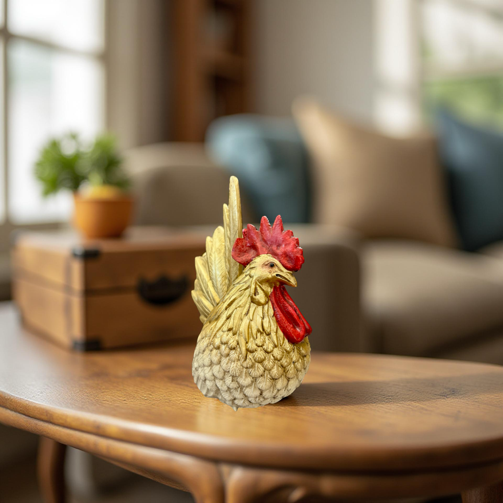 Golden Rooster Showpiece – Decorative Feng Shui Figurine
