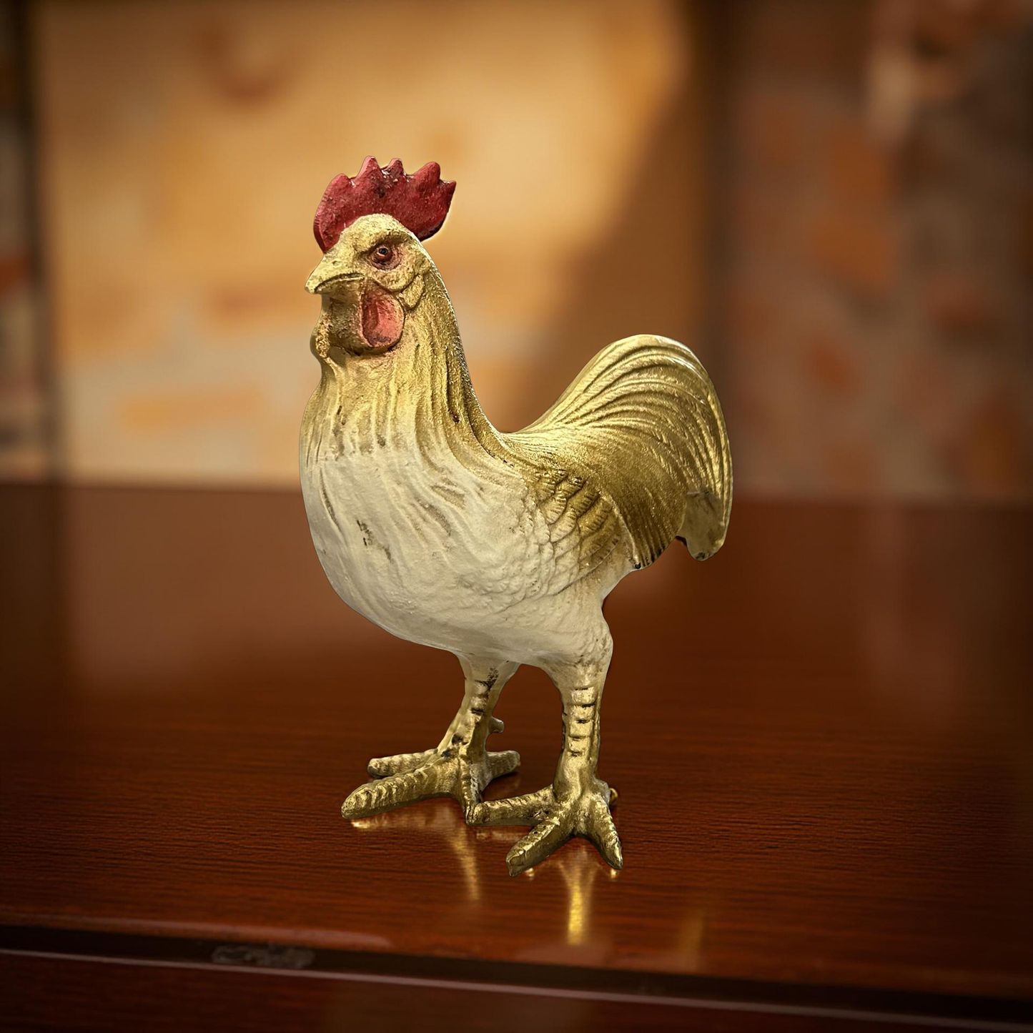 Golden Rooster Showpiece – Elegant Figurine