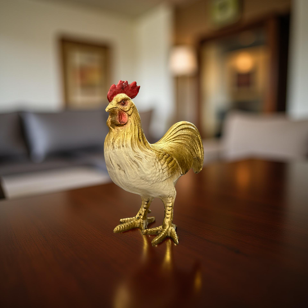 Golden Rooster Showpiece – Elegant Figurine