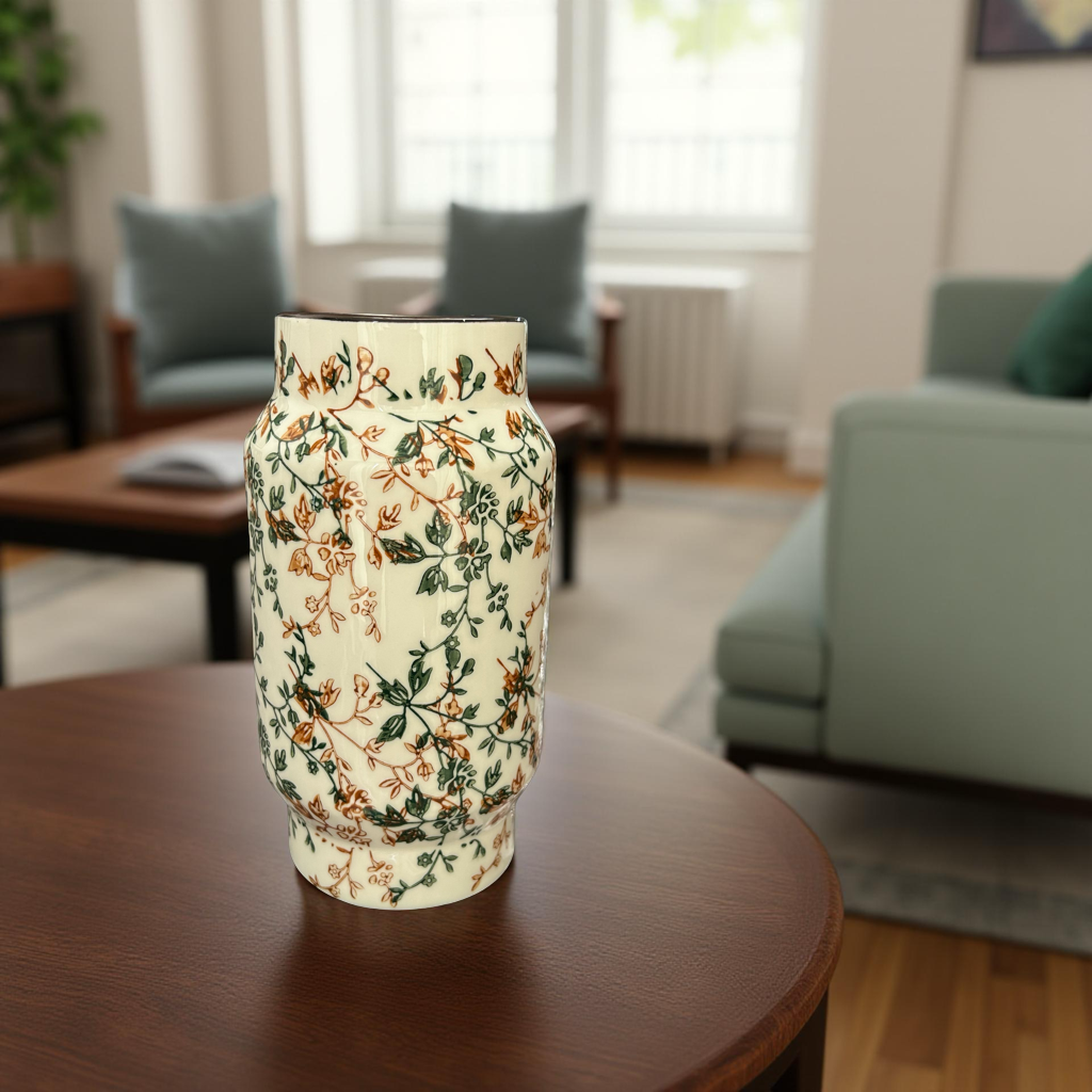 Floral Ceramic Vase – Elegant Decorative Flower Pot