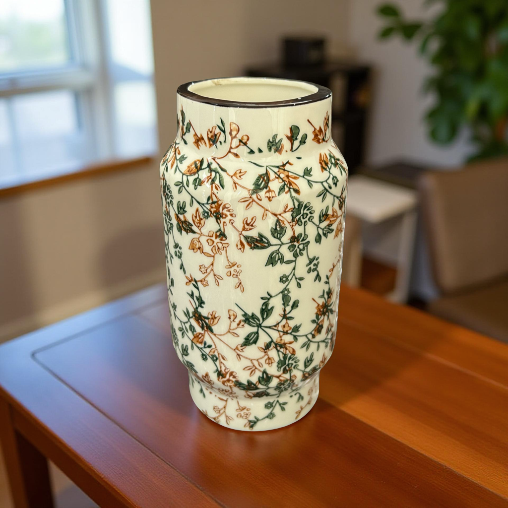 Floral Ceramic Vase – Elegant Decorative Flower Pot
