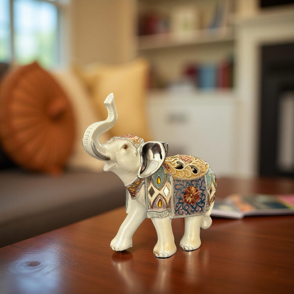 Luxury Decorative Elephant Showpiece – Handcrafted Figurine (M)