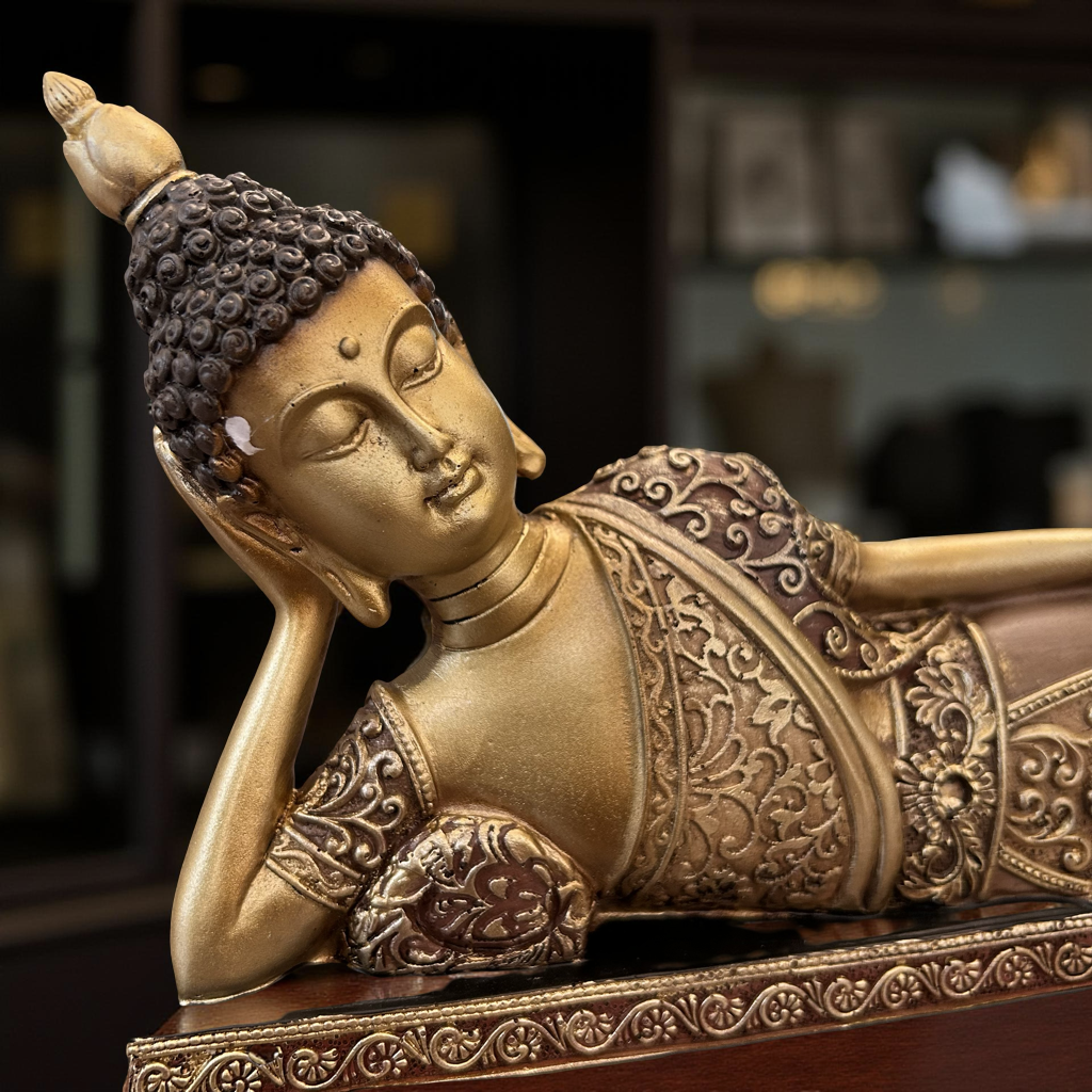 Reclining Buddha Statue – Antique Finish Decorative Idol for Home & Office