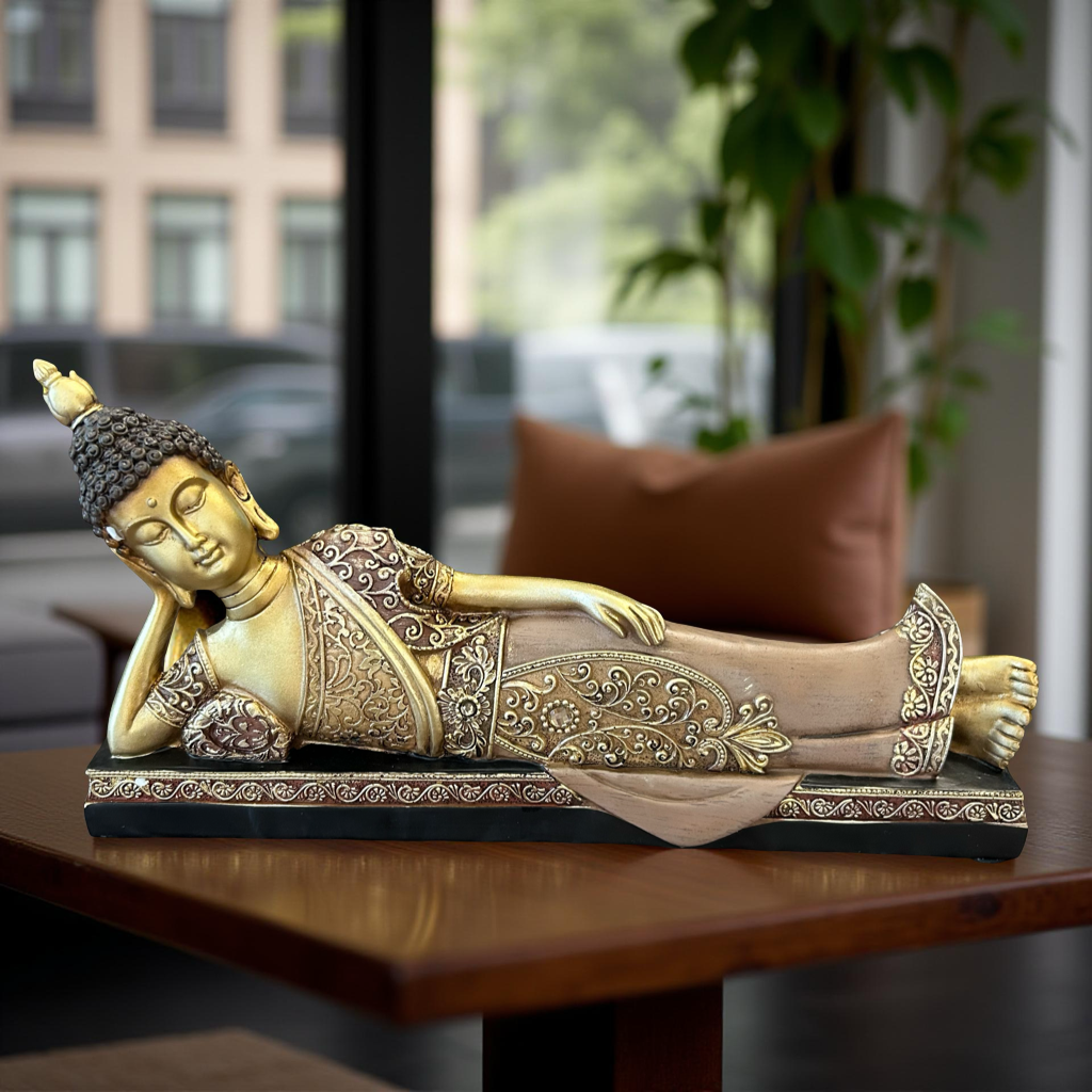 Reclining Buddha Statue – Antique Finish Decorative Idol for Home & Office