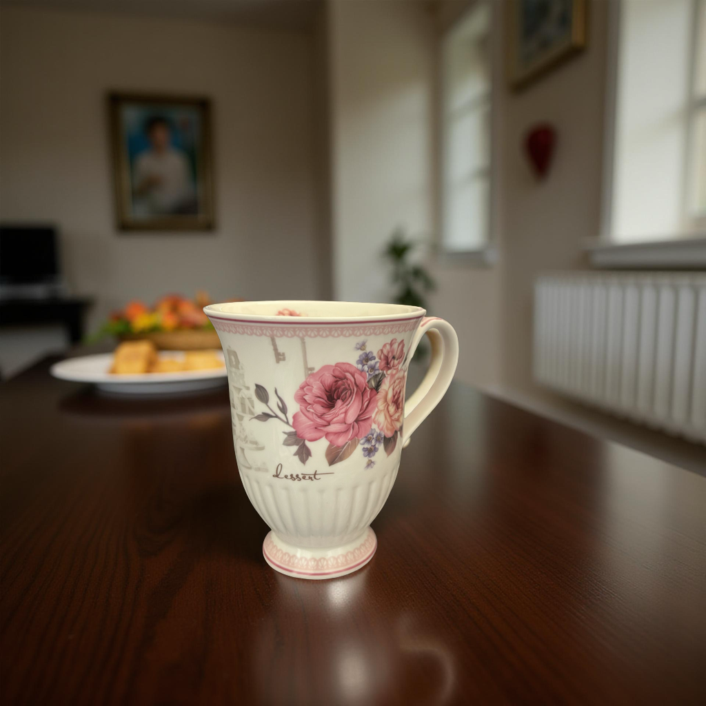 Floral Ceramic Tea & Coffee Mug Set with Gift Box - 2 Piece Set