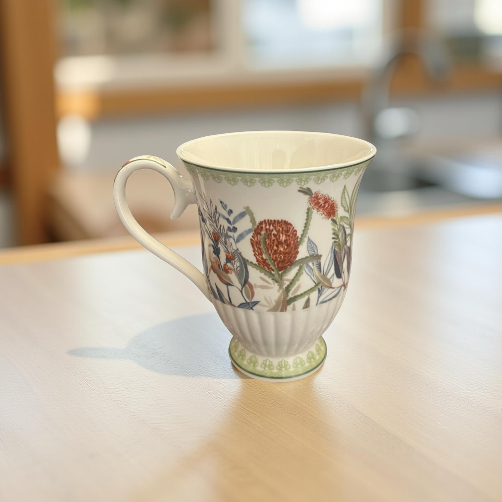 Botanical Floral Ceramic Mug Set with Gift Box - 2 Piece Set