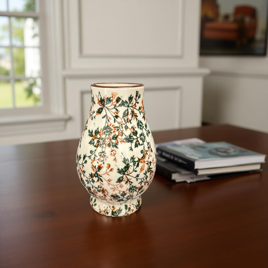 Handcrafted Floral Ceramic Vase – Decorative Pottery for your home