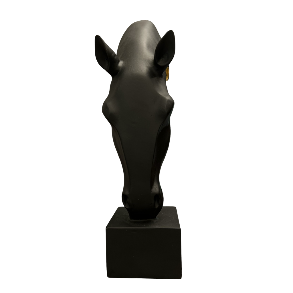 Black & Gold Horse Head Sculpture – Luxury Abstract Home Décor Showpiece