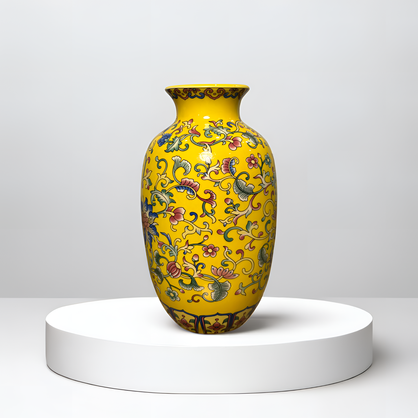 Imperial Elegance : Yellow Decorative vase (Small)