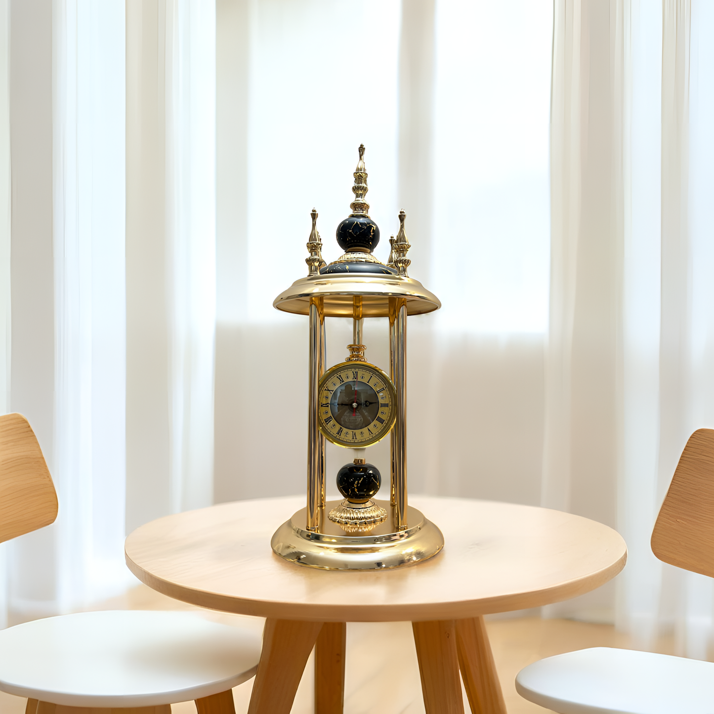 Elegant Vintage Golden Pendulum Clock