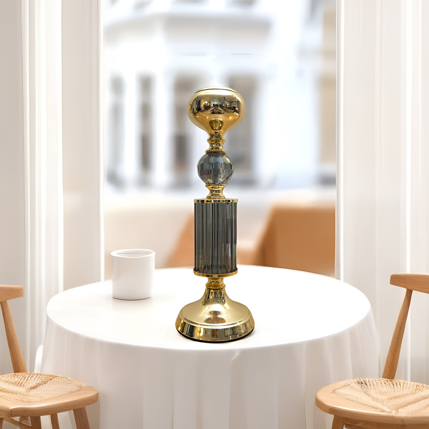 Luxurious Gold & Crystal Decorative Candle Holder