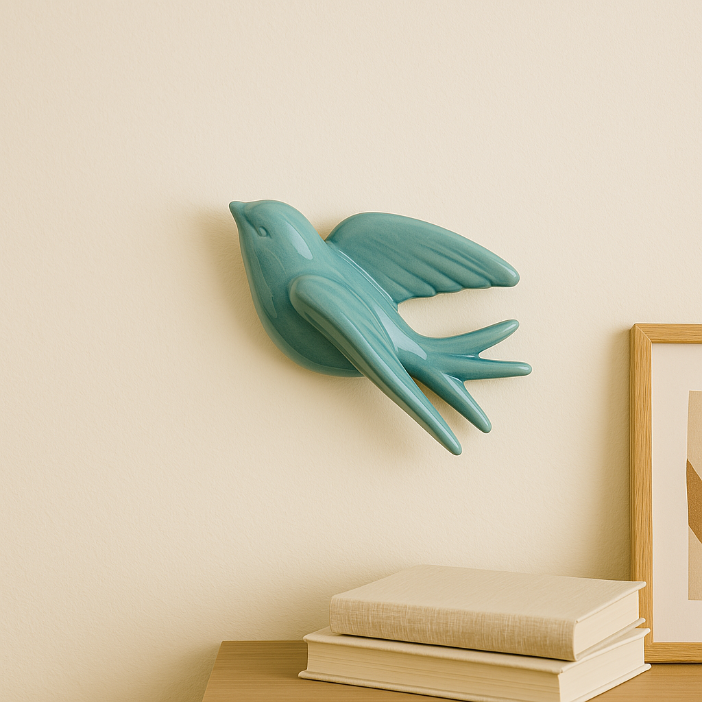 Elegant Flying Bird Wall Art | Set of 2 | Blue