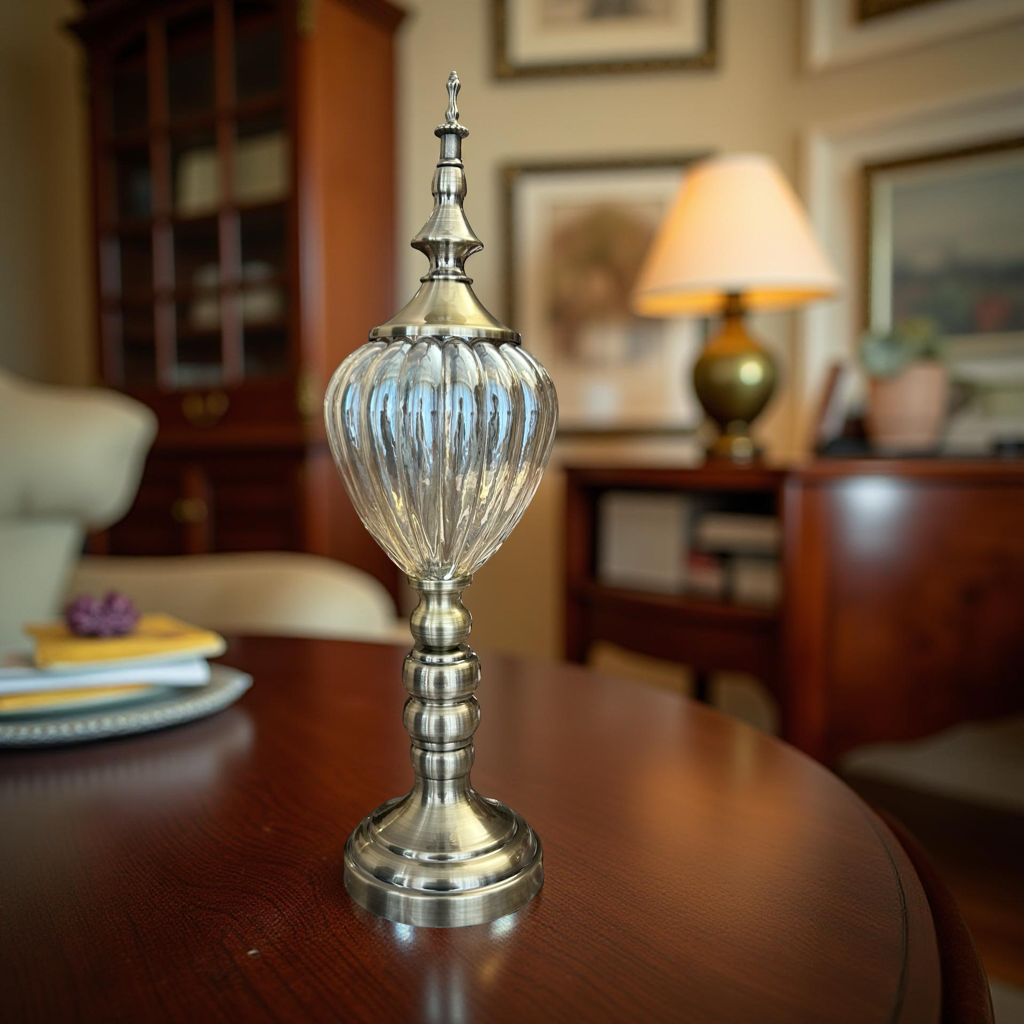 Luxury Glass & Metal Decorative Accent - Medium