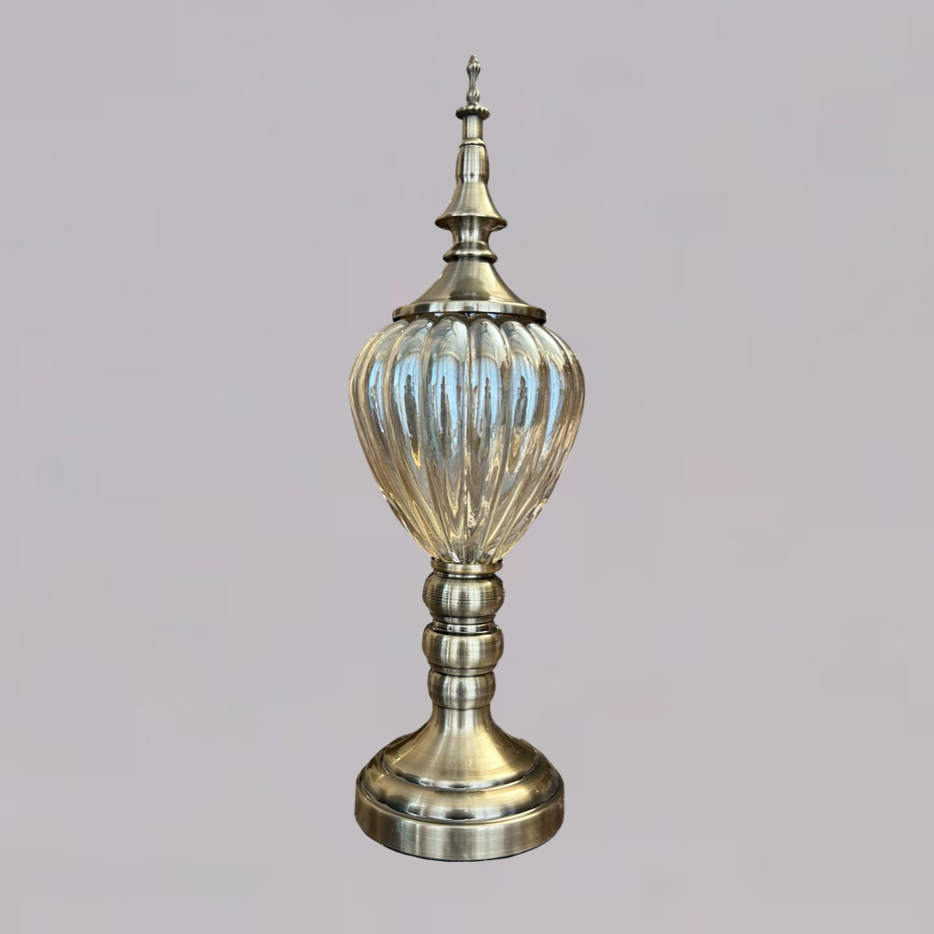Elegant Brass & Glass Decorative Showpiece - Small