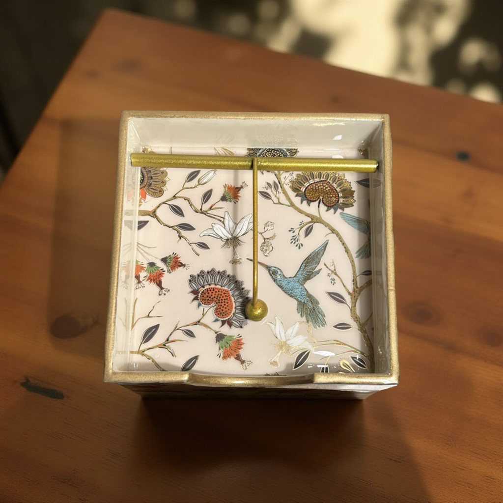 Wooden Napkin Holder Floral || Floral Bird || Beige Color