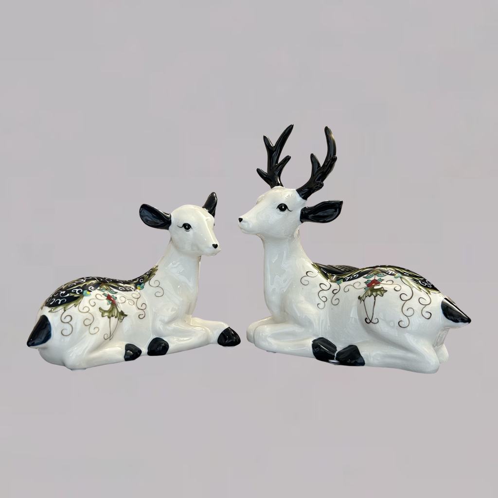 Ceramic Deer Couple Showpiece