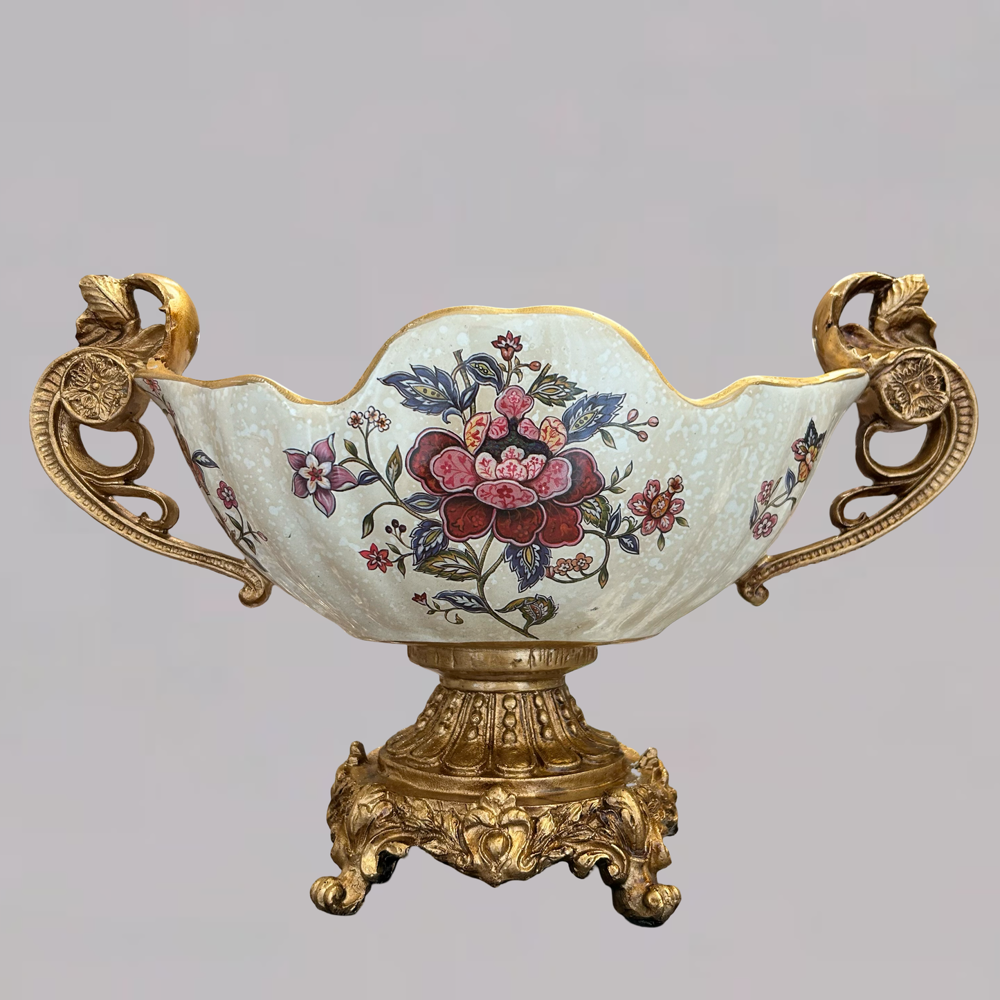 Elegant Ceramic & Gold Decorative Bowl