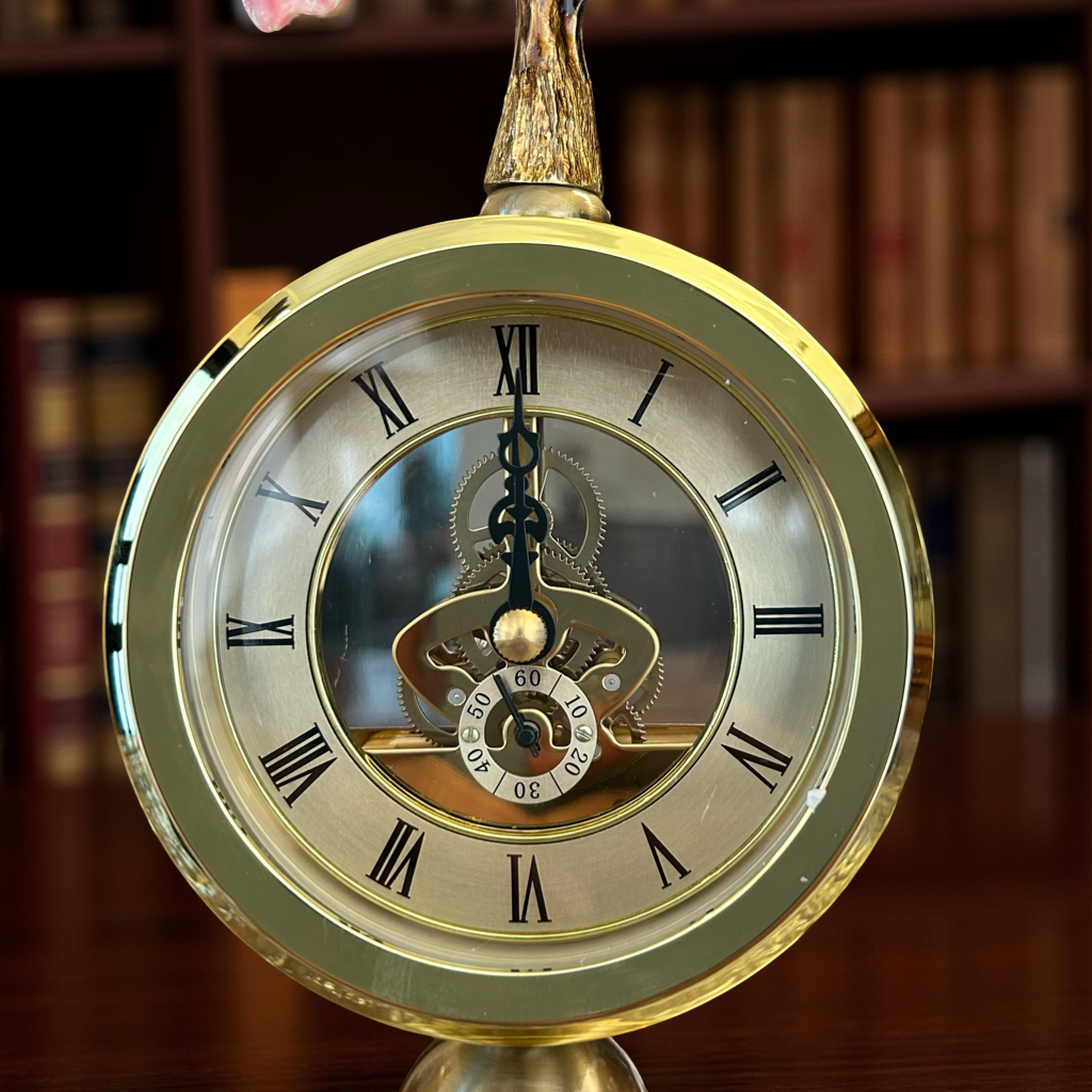 Decorative Table Clock with Floral Design