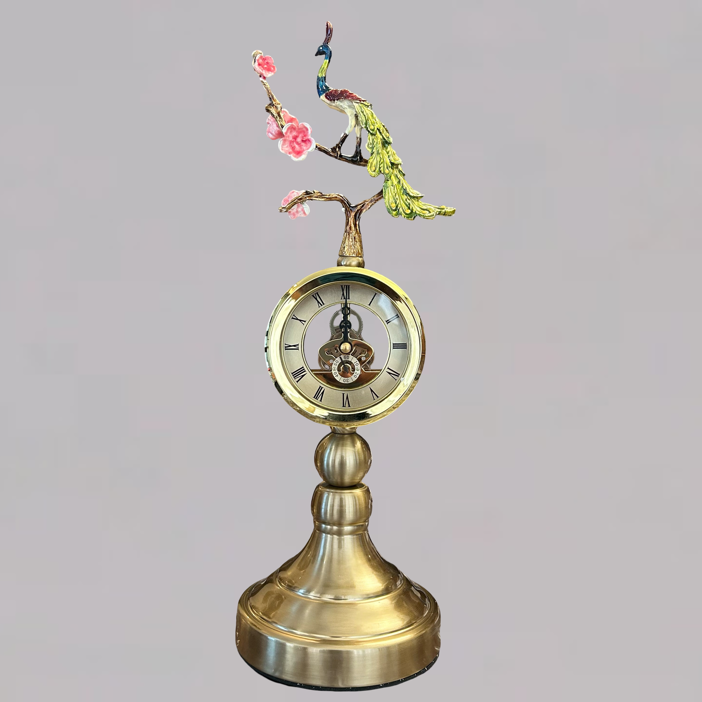 Decorative Table Clock with Floral Design