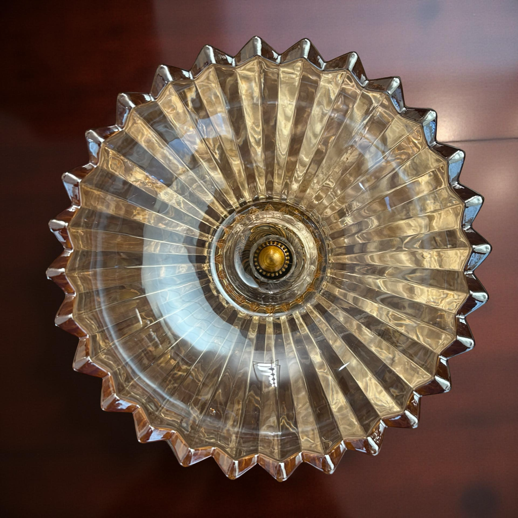 Opulent Glass Cut Bowl for Living Room Styling & Decoration