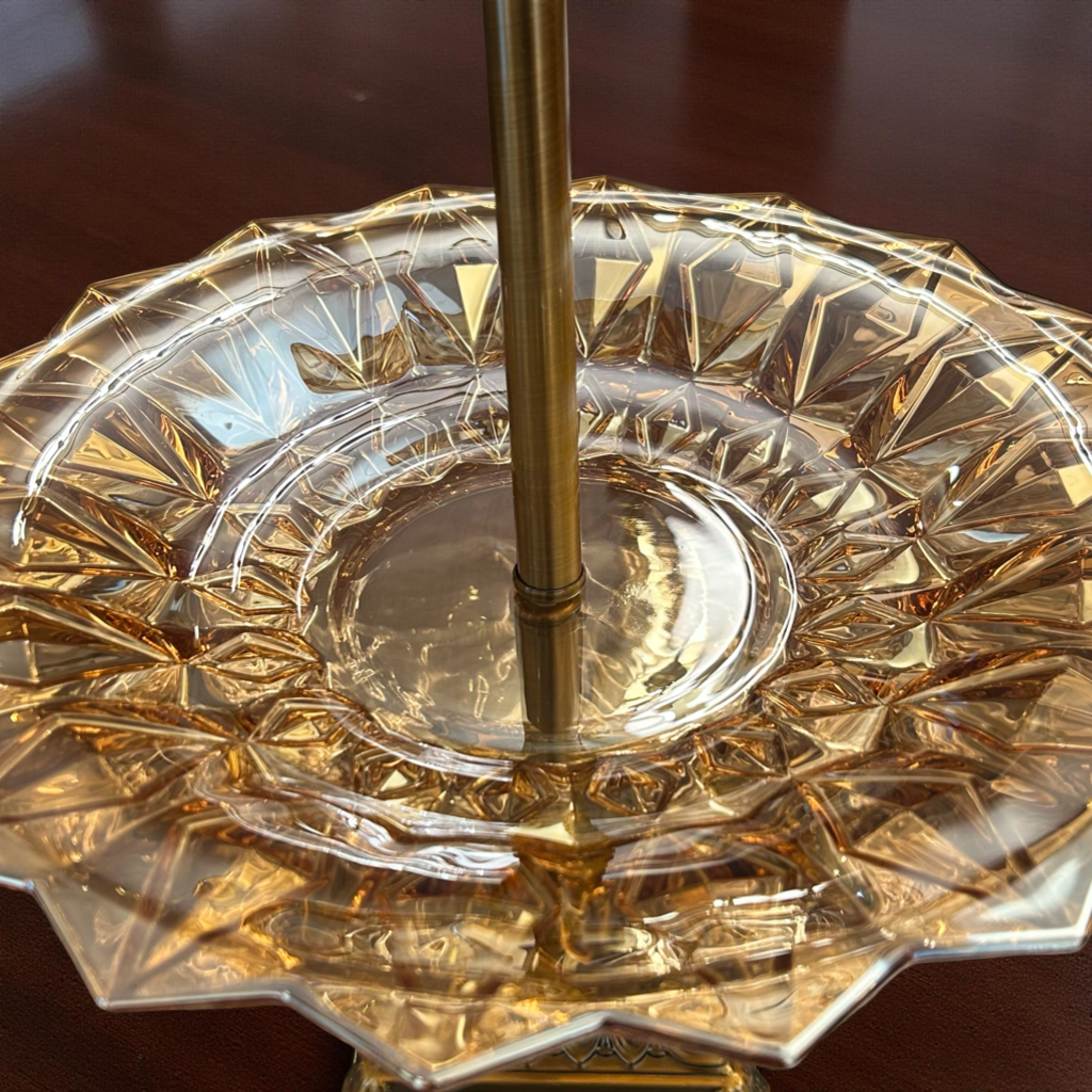 Elegant Two-Tier Decorative Crystal Stand