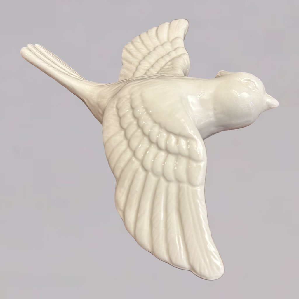 Modern Ceramic Bird Wall Decor – White Flying Bird Decorative - Single piece