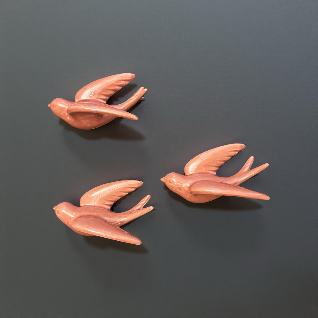 Elegant Ceramic Bird Wall Decor towards Left Direction - Single piece