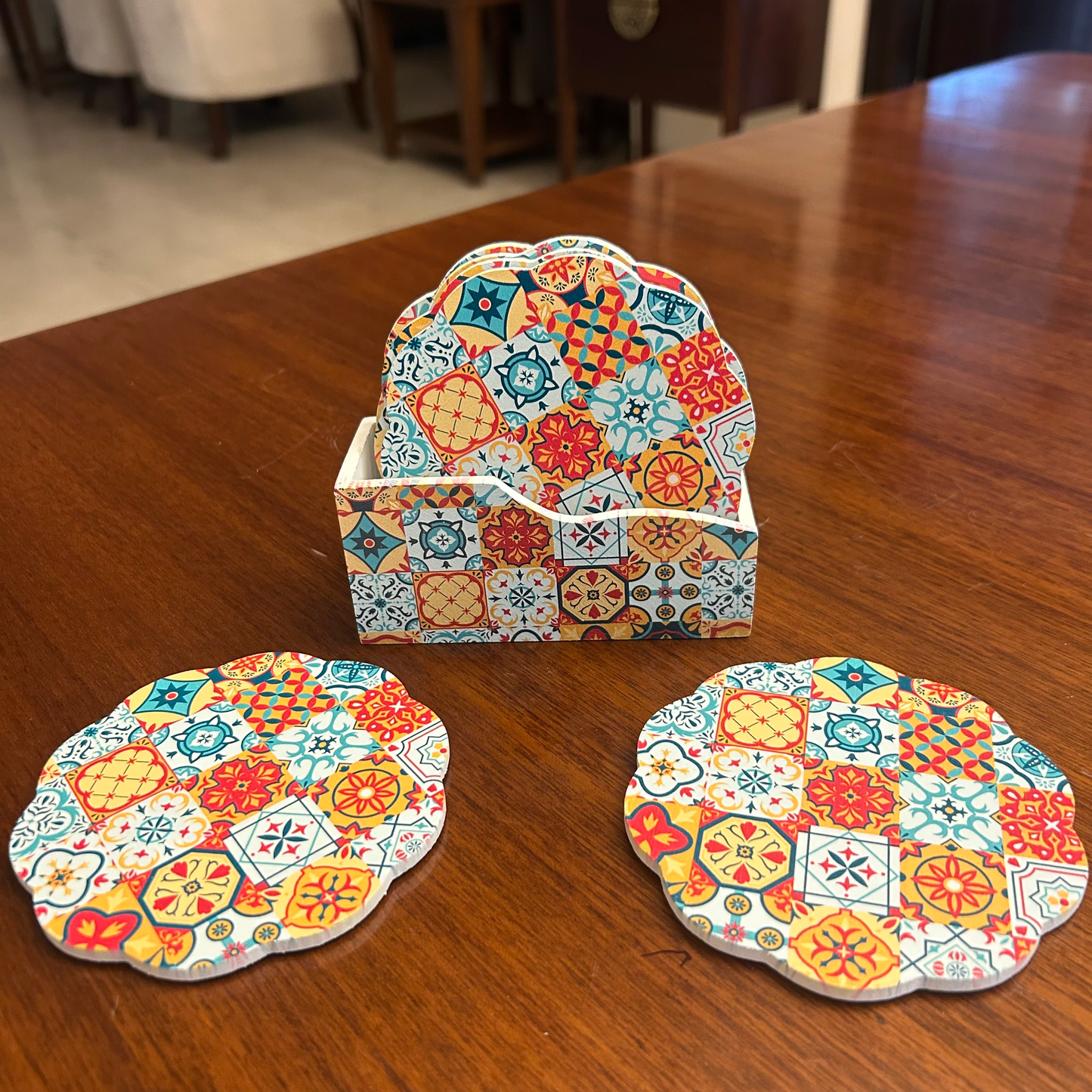Charming Wooden Coaster Set