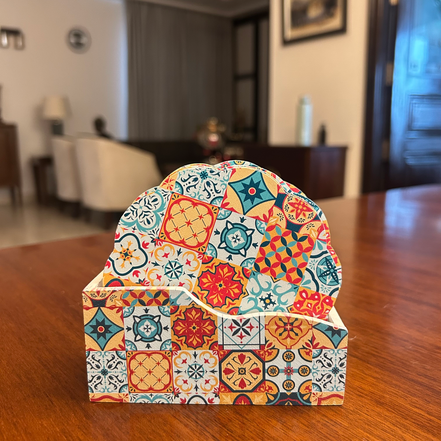 Charming Wooden Coaster Set
