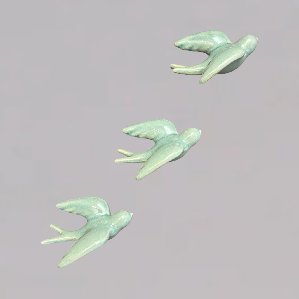 Elegant Bird Wall Décor towards Right Direction - Set of 3