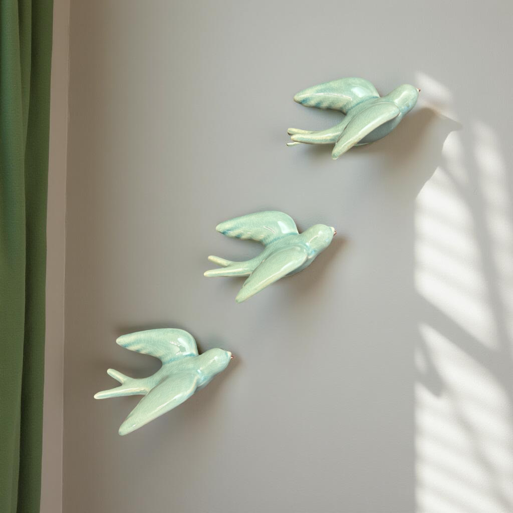 Elegant Bird Wall Décor towards Right Direction - Set of 3