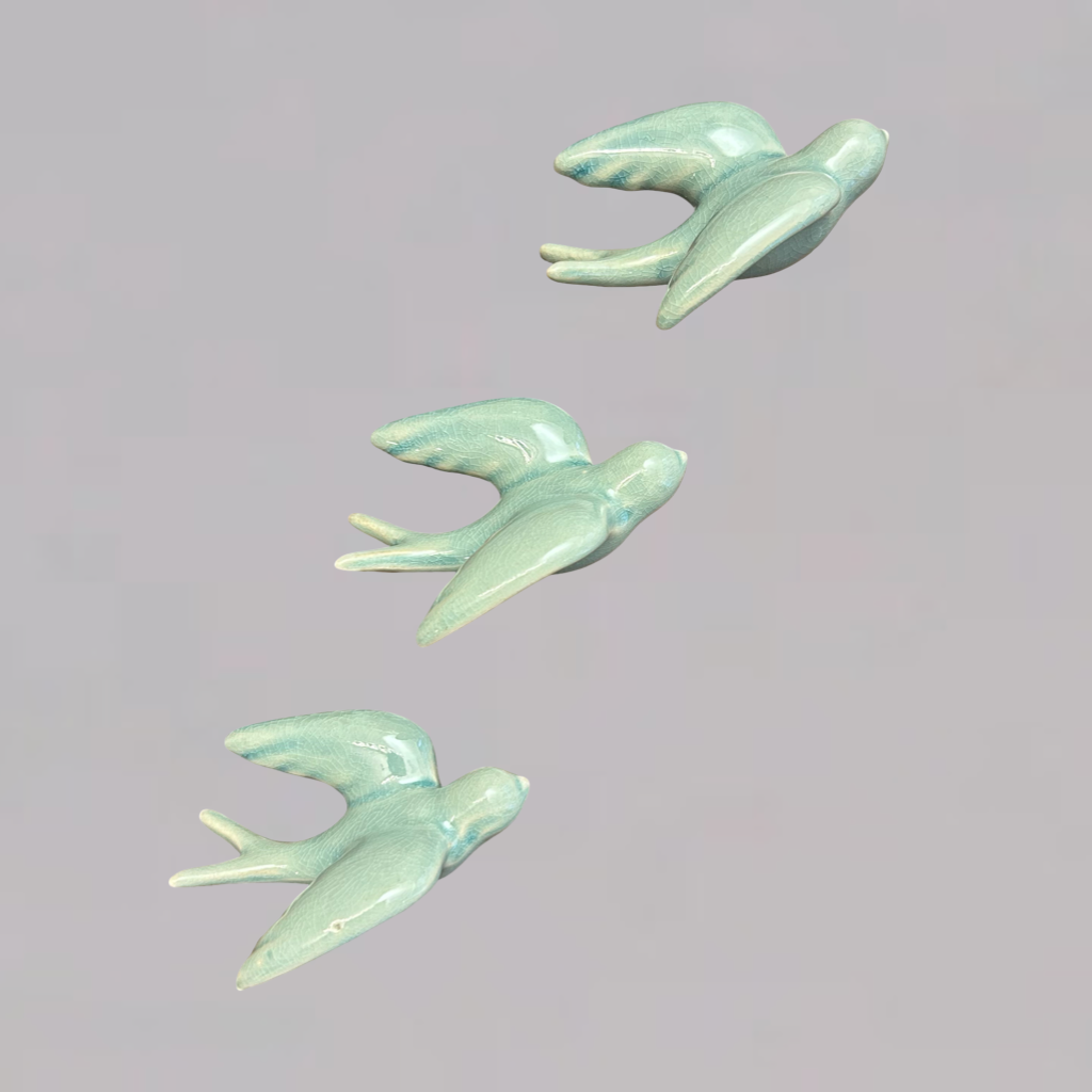 Elegant Bird Wall Décor towards Right Direction - Set of 3