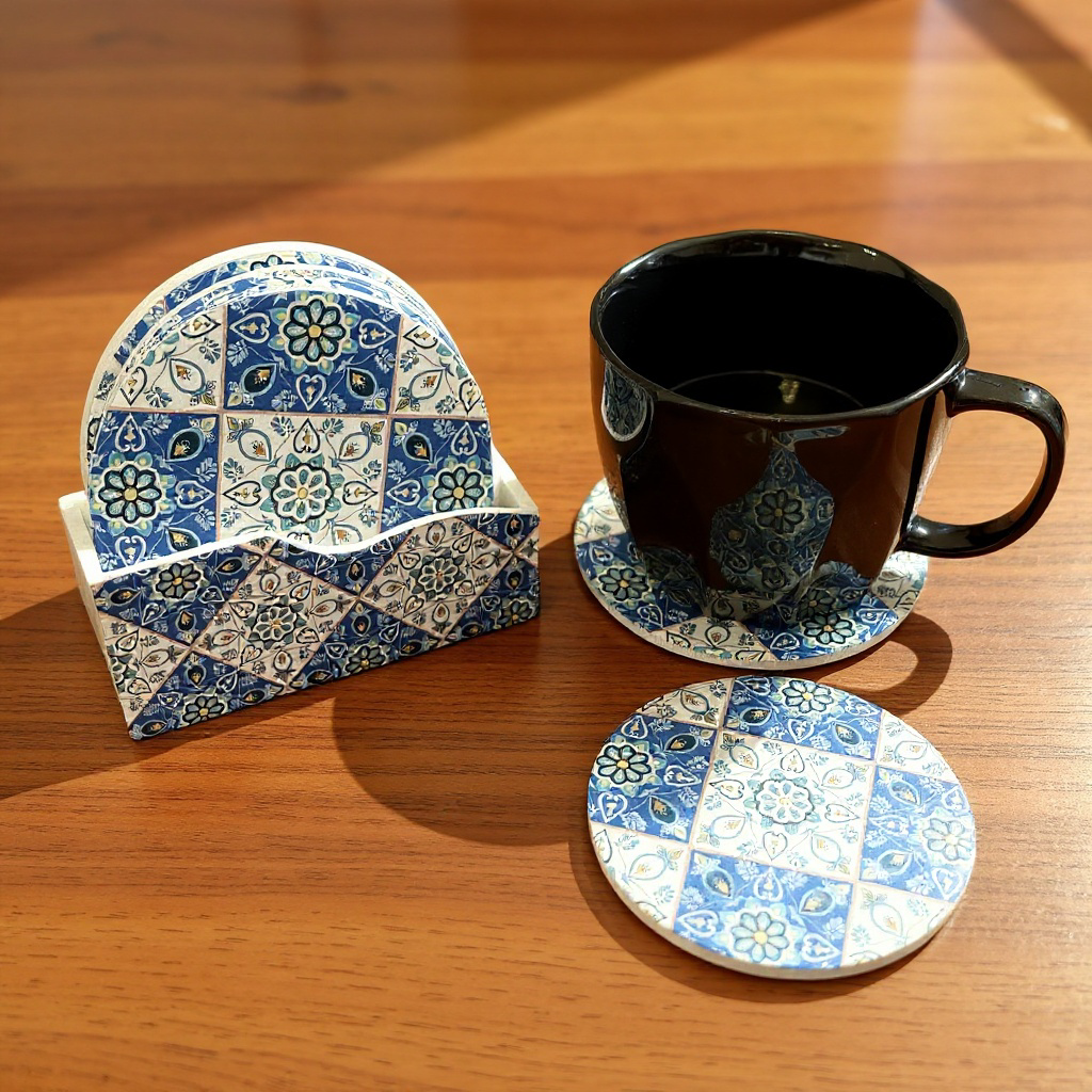 Charming Wooden Coaster Set