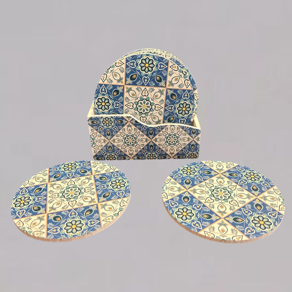 Charming Wooden Coaster Set