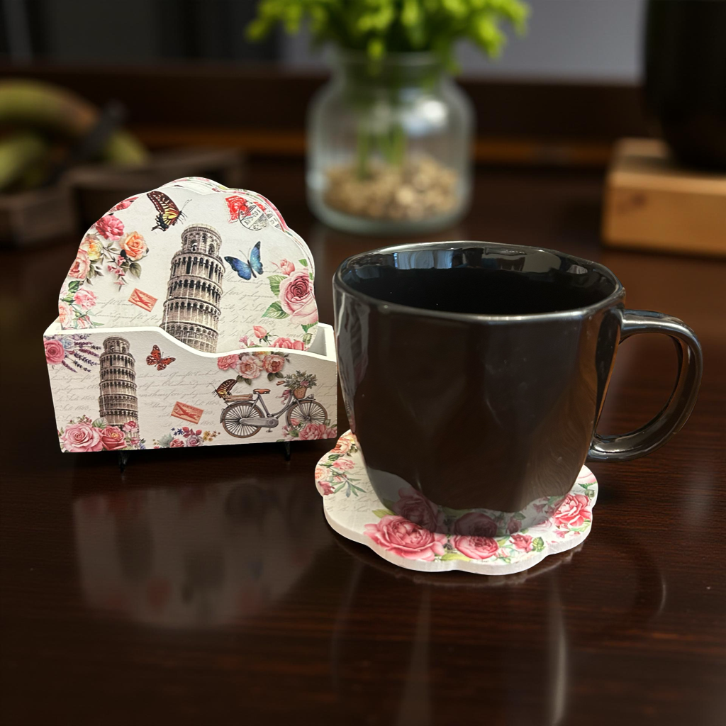 Charming Wooden Coaster Set